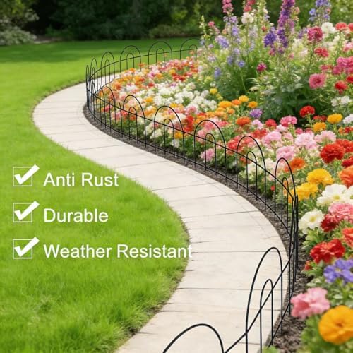 ZENY 35 Pack Decorative Garden Fence Fencing, 50 Ft(L) x 18in(H) Patio Fence ...