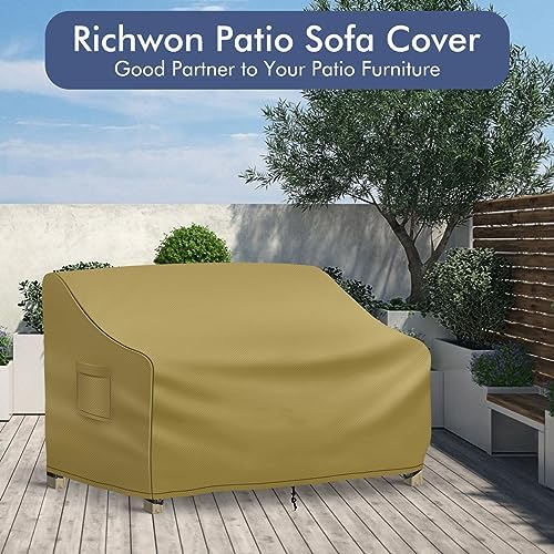 Richwon Patio Loveseat Cover Waterproof, 2-Seater Outdoor loveseat Cover, Pat...