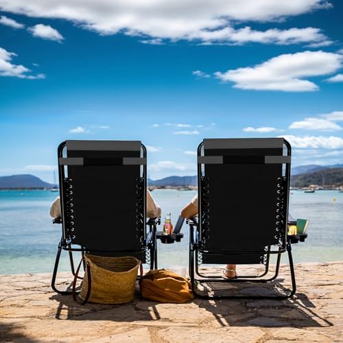 Nestl Padded Oversized Zero Gravity Chair, XL Folding Outdoor Lounge Chair | ...
