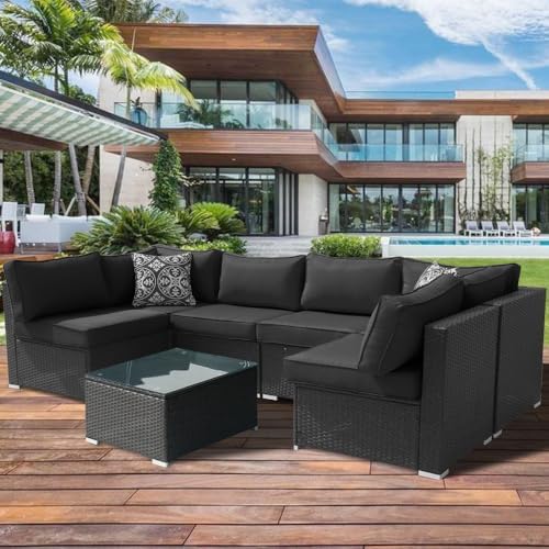 14Pcs Outdoor Cushion Covers Replacement Washable w/Zipper for 6-Seaters Sofa...