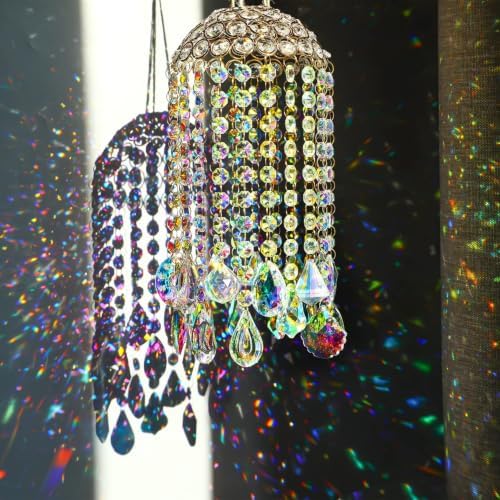 12.8'' Crystal Wind Chime Suncatchers Wind Chimes for Window Indoor O...