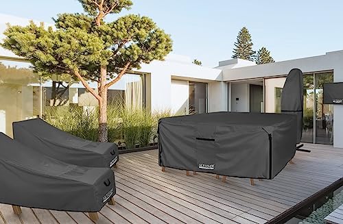 ULTCOVER Waterproof Patio Furniture Cover 111L x 74W in, Black