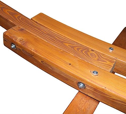 Sunnydaze Curved Wooden Hammock Stand for Outside, Heavy Duty, Large