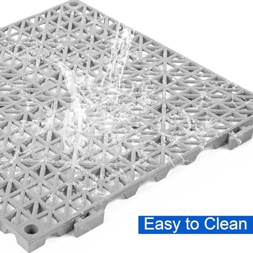 MYFAMIREA Modular Interlocking Cushion 24 Pack 11.8" x 11.8" Rubber...