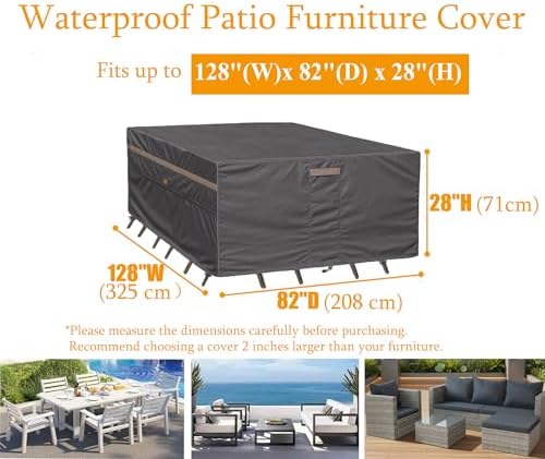 Garden Blasam Waterproof Patio Furniture Cover 128W x 82D in Dark Grey