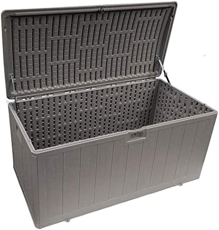 Plastic Development Group Outdoor Deck Box, Soft Close, Gray, 105 Gal