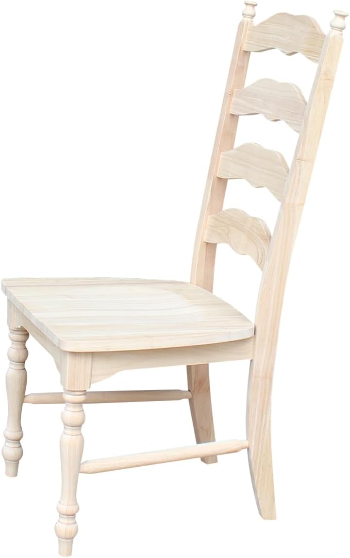 IC International Concepts Set of 2 Maine Solid Wood Chairs, Unfinished