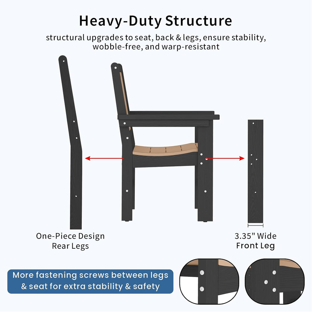 7-Piece Outdoor Dining Set, HDPE All-Weather Patio Table and Chairs Set for 6...