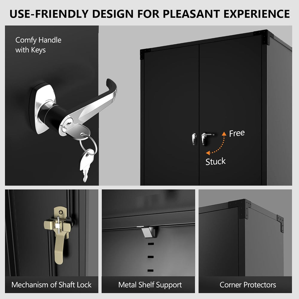 VINGLI Upgraded Wide & Deep Garage Storage Cabinet, Metal Storage Cabinet...