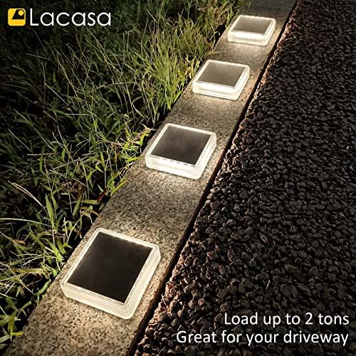 Lacasa Solar Deck Lights, 4 Pack 30LM LED Dock Lights Natural White 4000K, Ou...