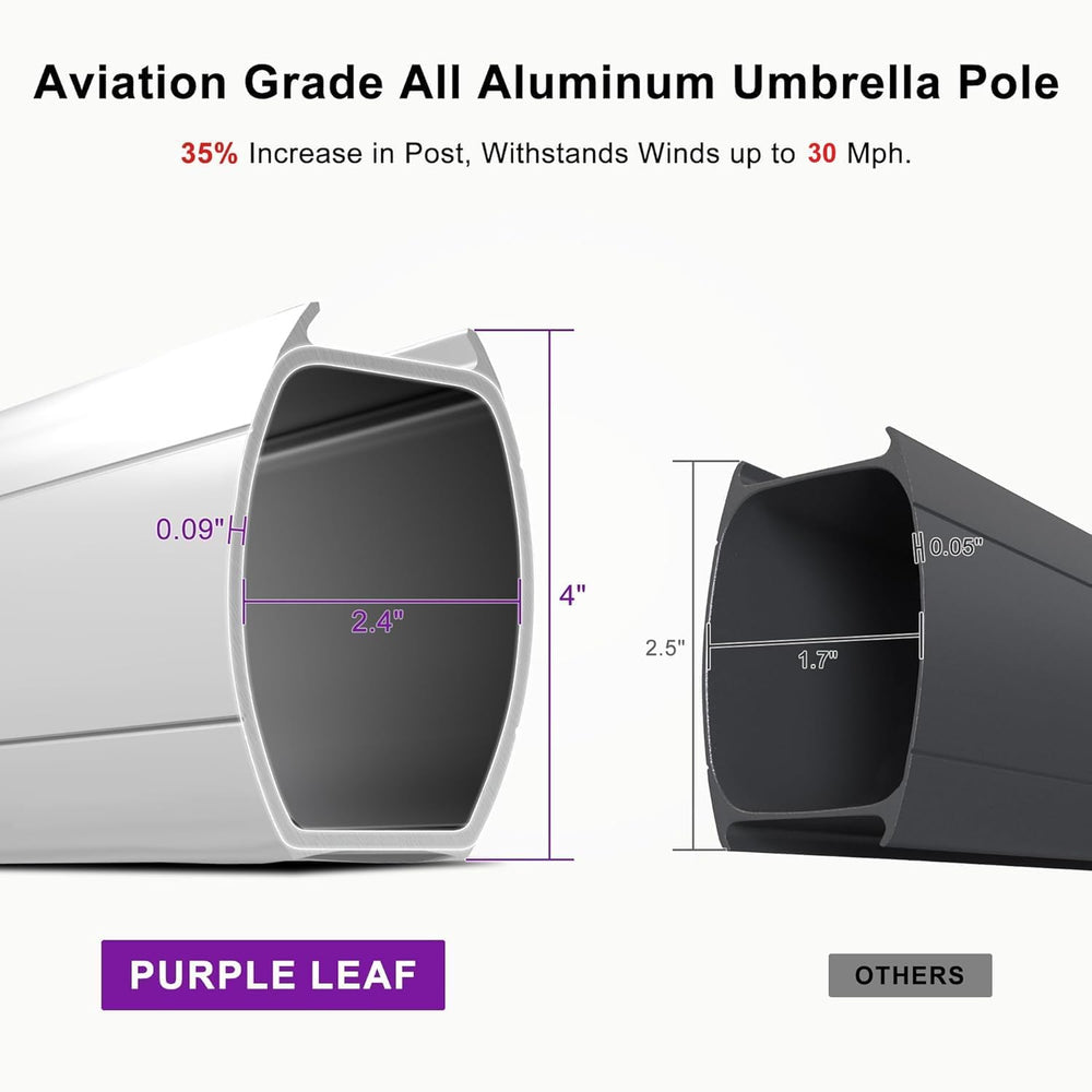 PURPLE LEAF Cantilever Patio Umbrella 10' X 13' Extra Large, Beige
