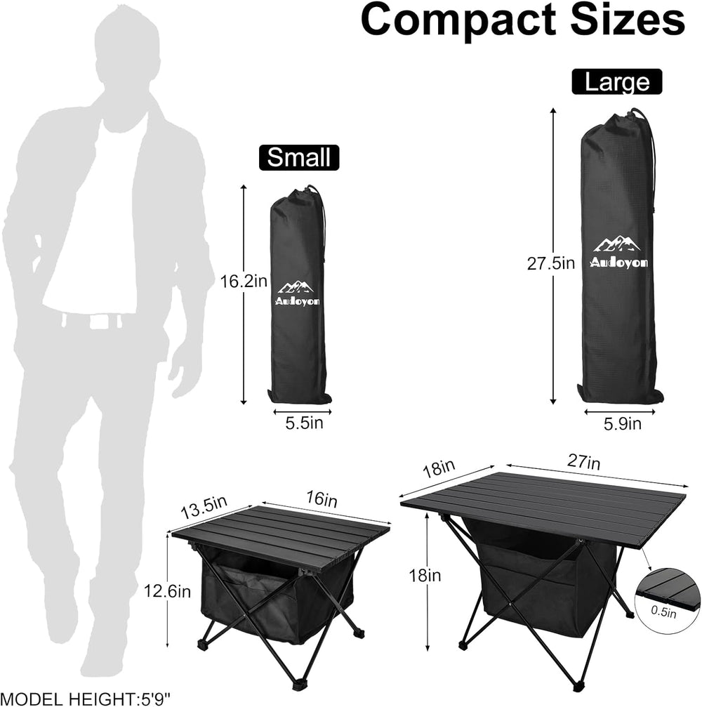 Foldable Camping Side Table, Ultralight Small Beach Table Aluminum, Portable ...