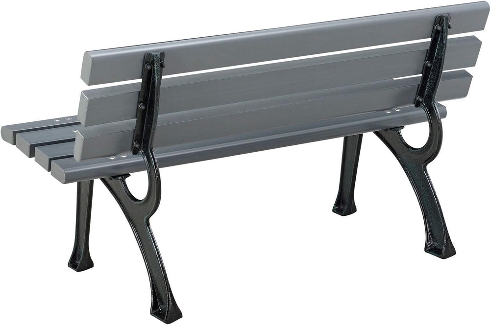 Global Industrial 4'L Outdoor Park Bench with Backrest, Recycled Plastic ...