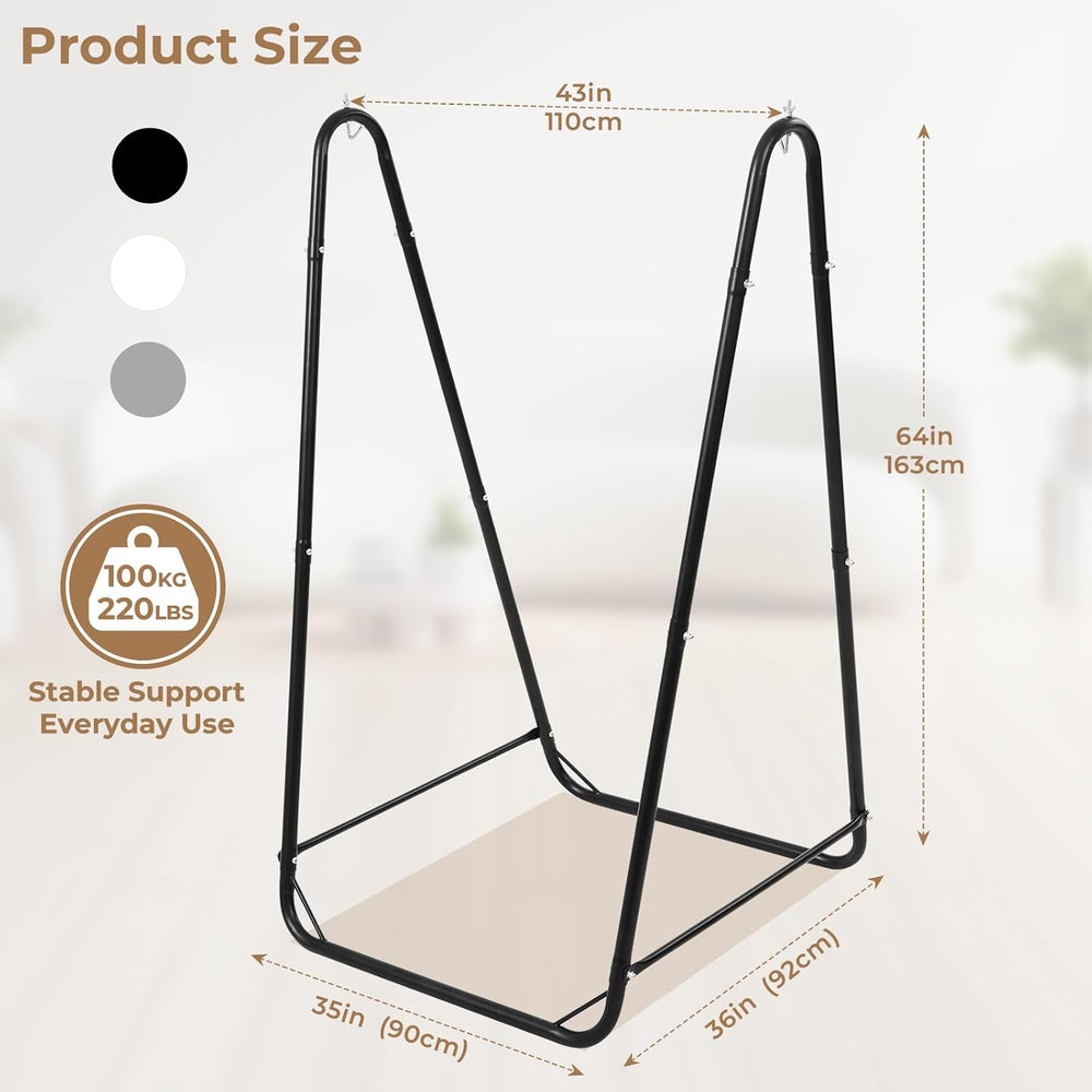 Hammock Chair Stand, 220 lbs Capacity, Hanging Chair Stand, Black