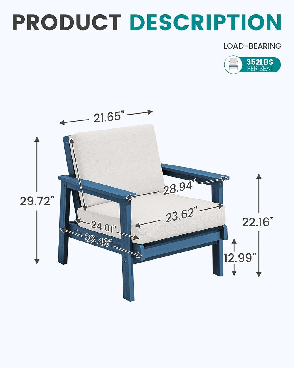 SERWALL HDPE Outdoor Sofa Set of 2