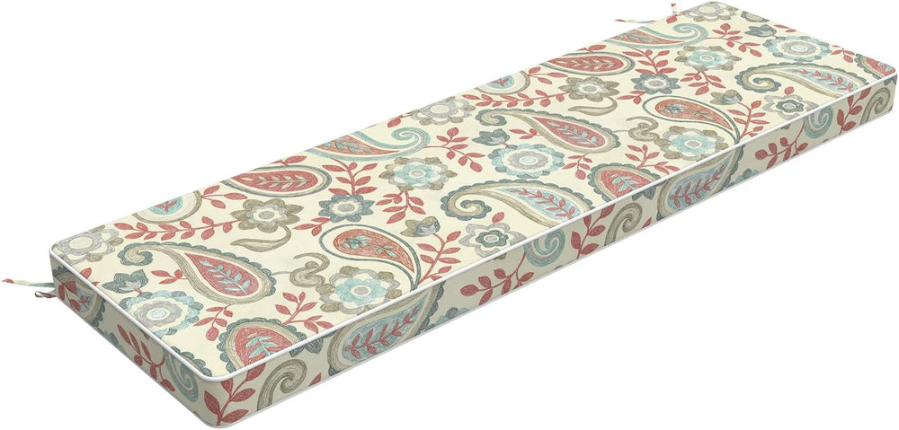 LVTXIII Outdoor Bench Cushion with Ties, 59x18x3 Inch Water-Repellent Patio F...