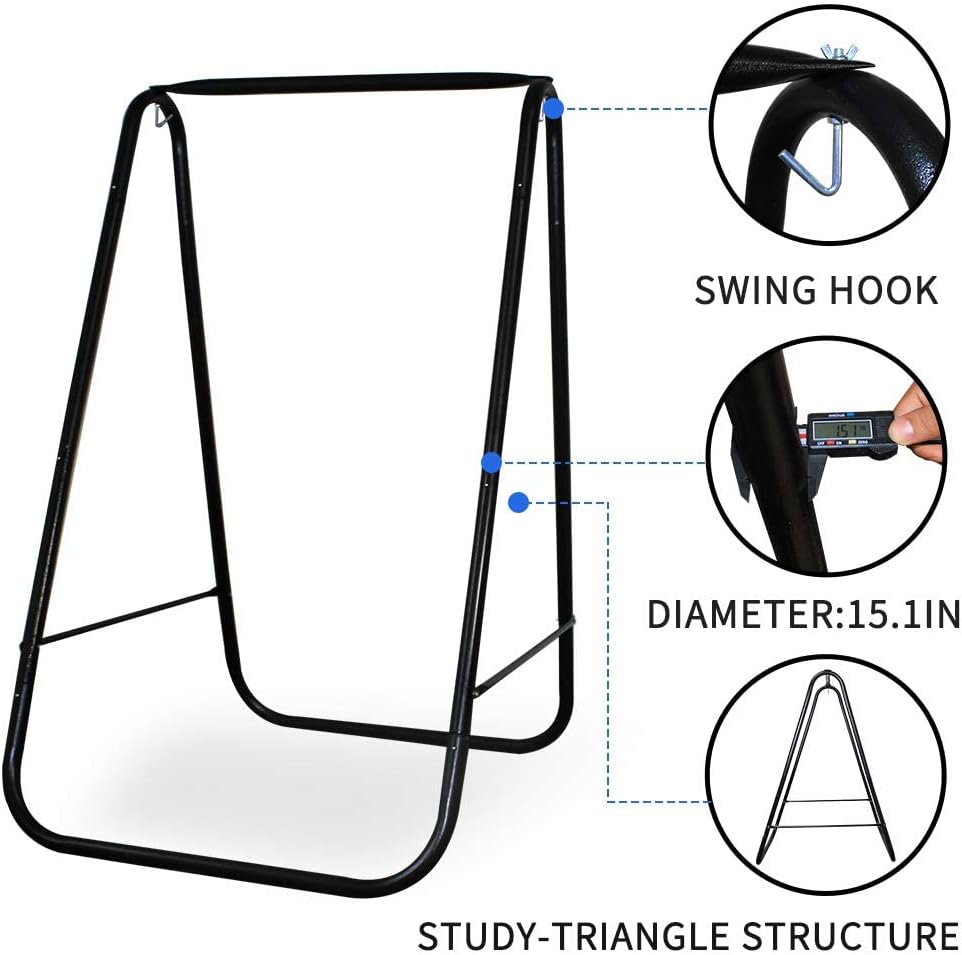 Hammock Chair Stand,Include Large Hanging Indoor Swing,MAX Load 500 LBS, Heav...