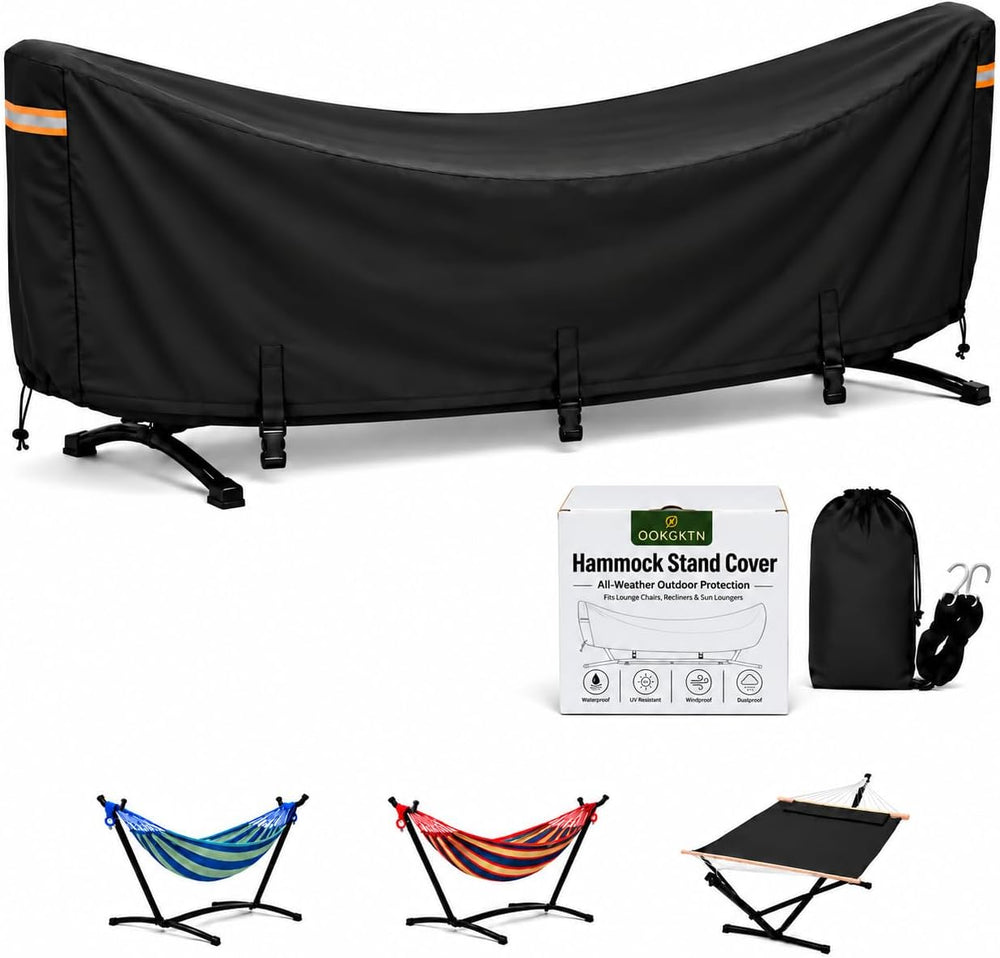 600D Waterproof Hammock Cover for 11-12FT Stand, Heavy Duty Outdoor