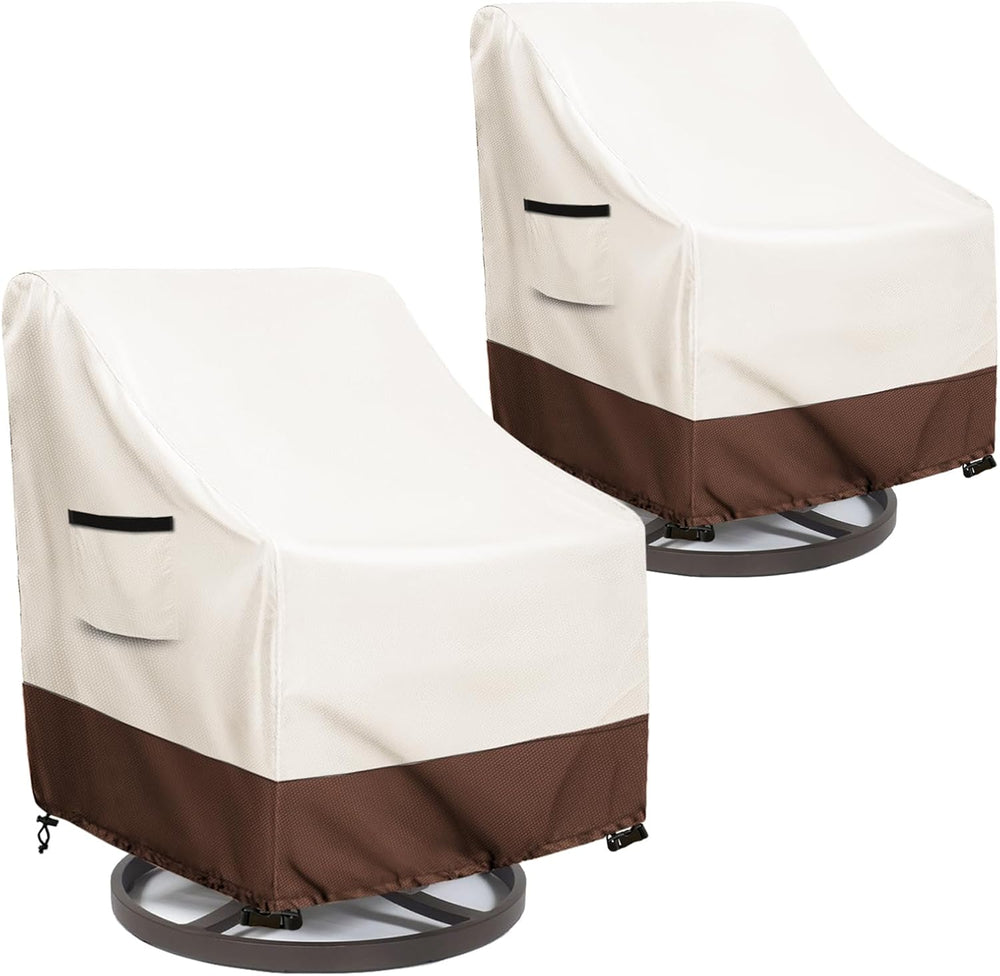 Outdoor Swivel Chair Covers Waterproof, 2 Pack 600D Heavy Duty Patio Furnitur...