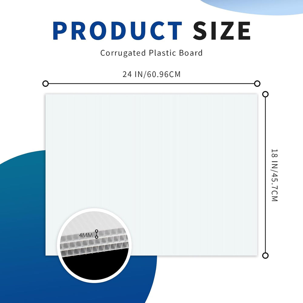20 Pack Large Blank Yard Signs with 18 x 24", Corrugated Plastic Board f...