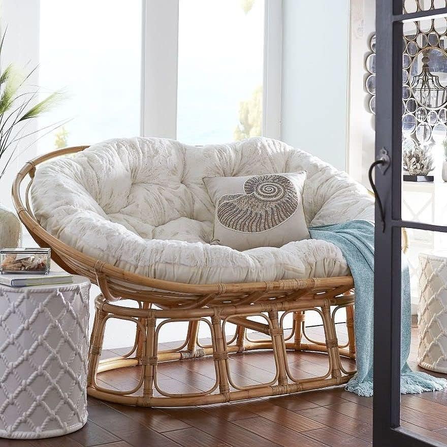 Lifup Water Resistant Papasan Chair Cushion Beige Round 24"