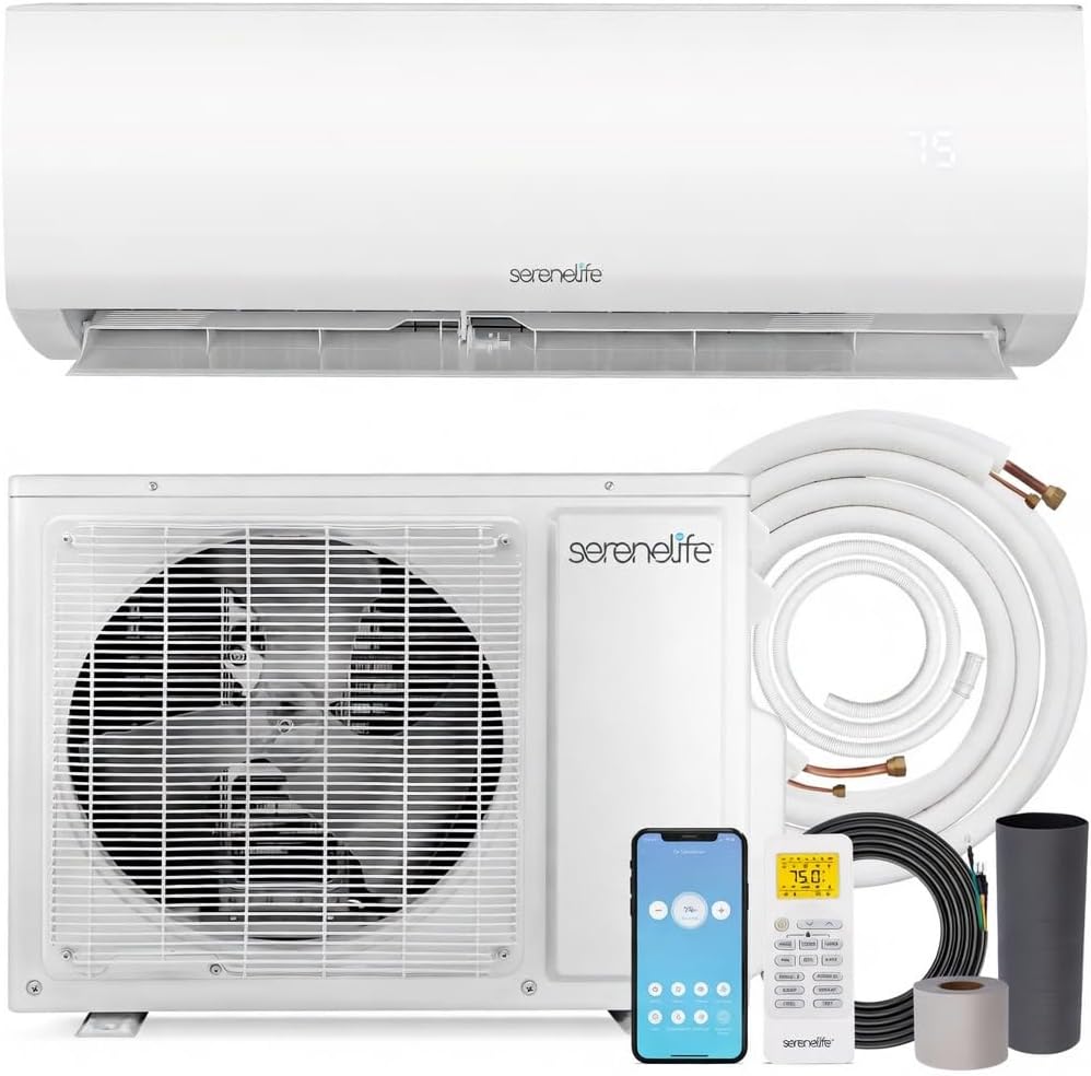 SereneLife 12,000 BTU Mini Split Air Conditioner & Heat Pump 110/120V Ind...