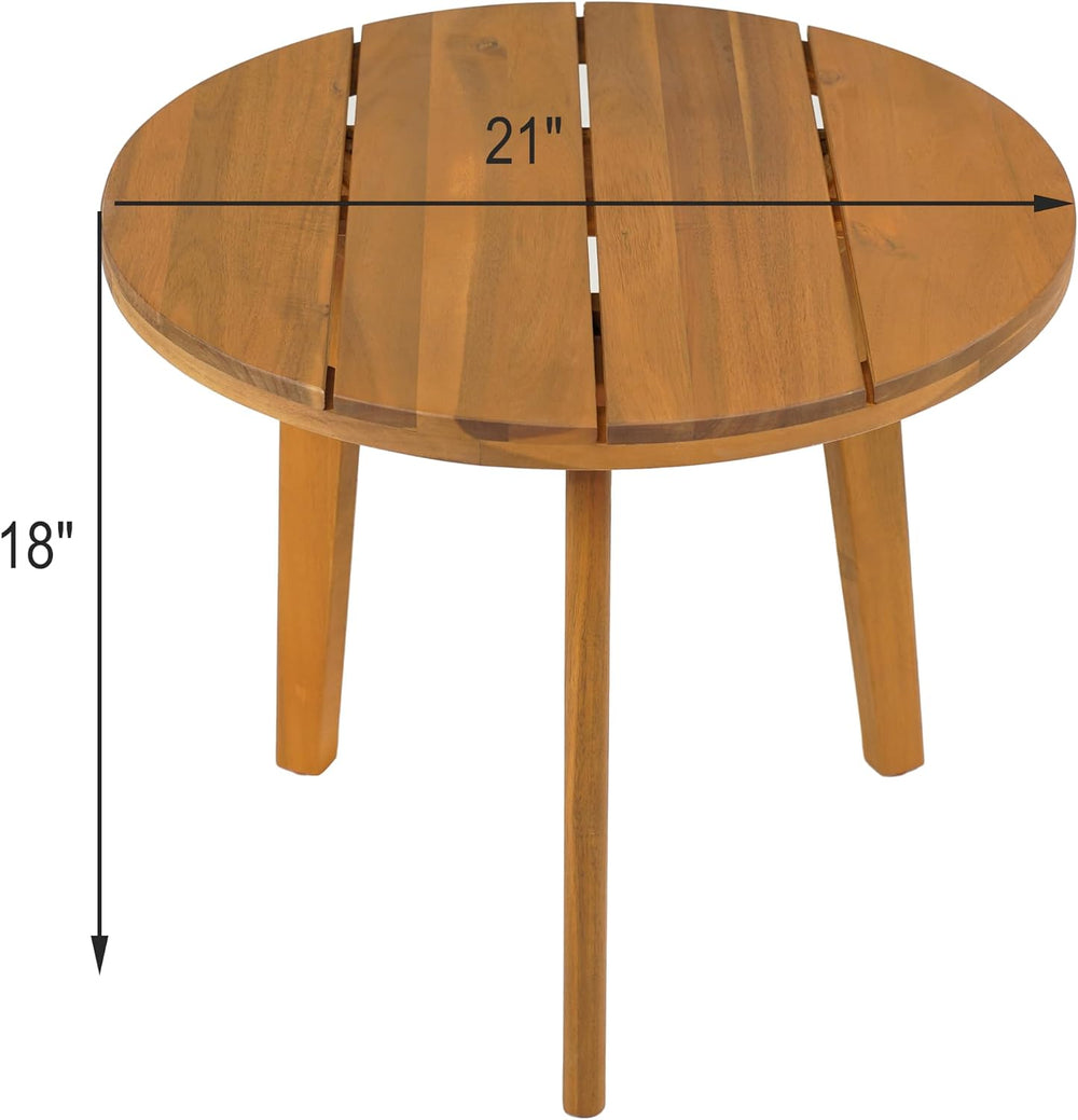 Christopher Knight Home Esther Small Outdoor Round Side Table, Slat Panel Cof...