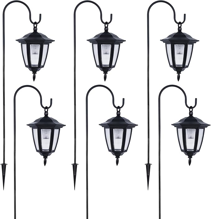 Dynaming 6 Pack Solar Hanging Lights Outdoor, Solar Powered Garden Decorative...