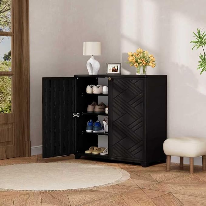 Outdoor/Indoor Storage Box,Resin and Plastic Storage Cabinet Waterproof,Outdo...