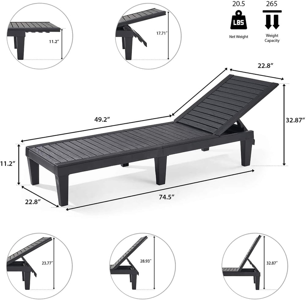 Nestl Patio Lounge Chair Outdoor, Sun Tanning Chair, Chaise Lounge Outdoor