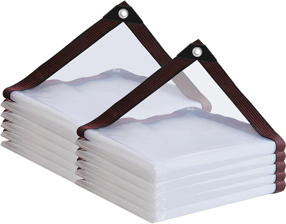 Clear Waterproof Tarp Heavy Duty 7x12ft-2P,90% Transparent Vinyl Plastic