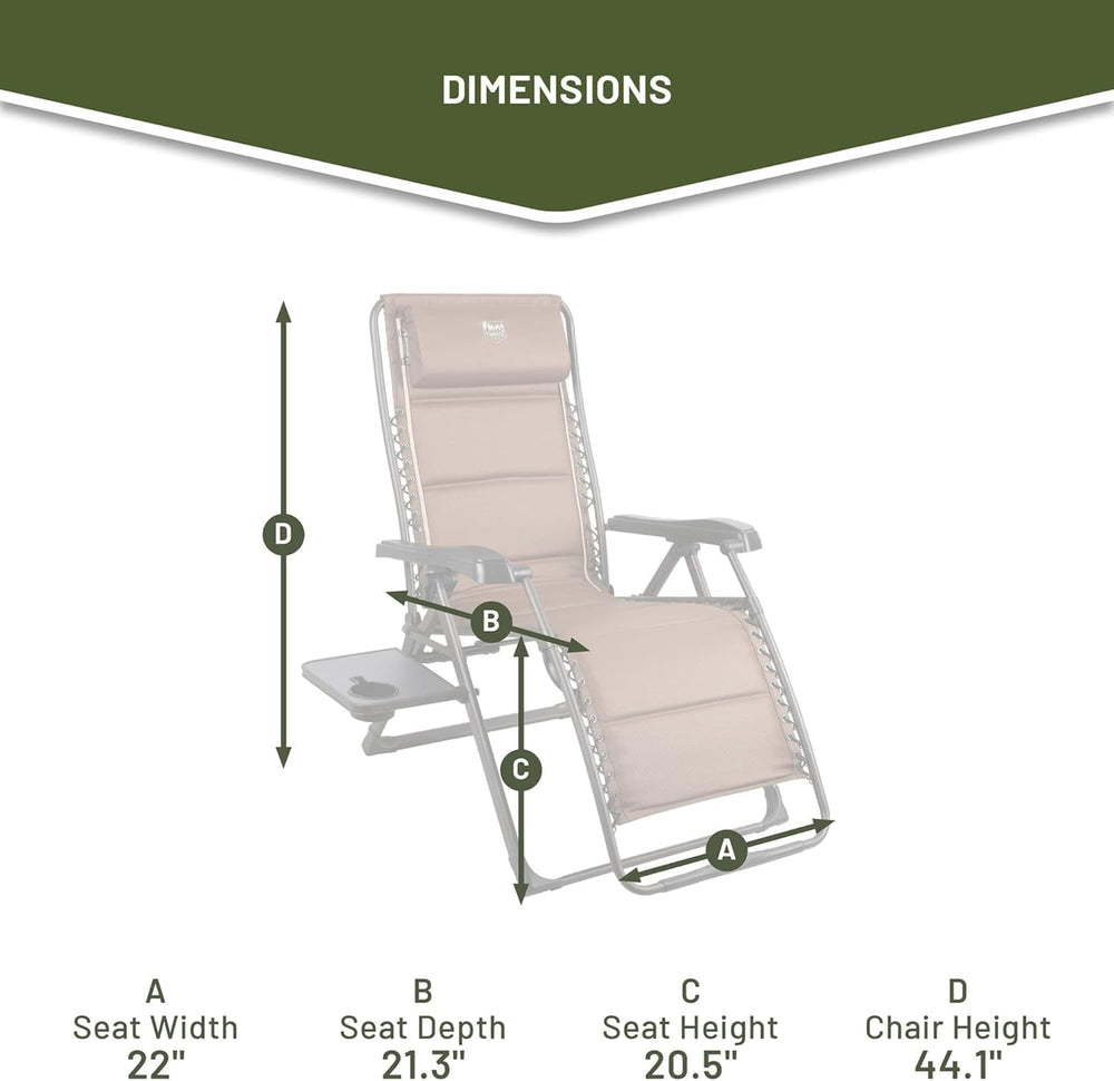 Timber Ridge Aluminum Zero Gravity Chair Set of 2, 350 lb Capacity Each