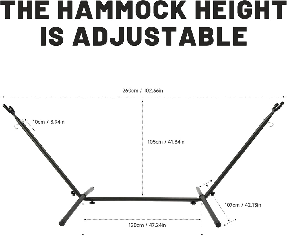 Hammock with Stand for Outside, 450lb Steel Frame, Blue