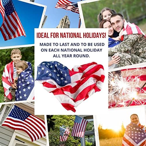 American Flag - Heavy-Duty US Flag - Embroidered Stars - Nylon USA Flag Built...