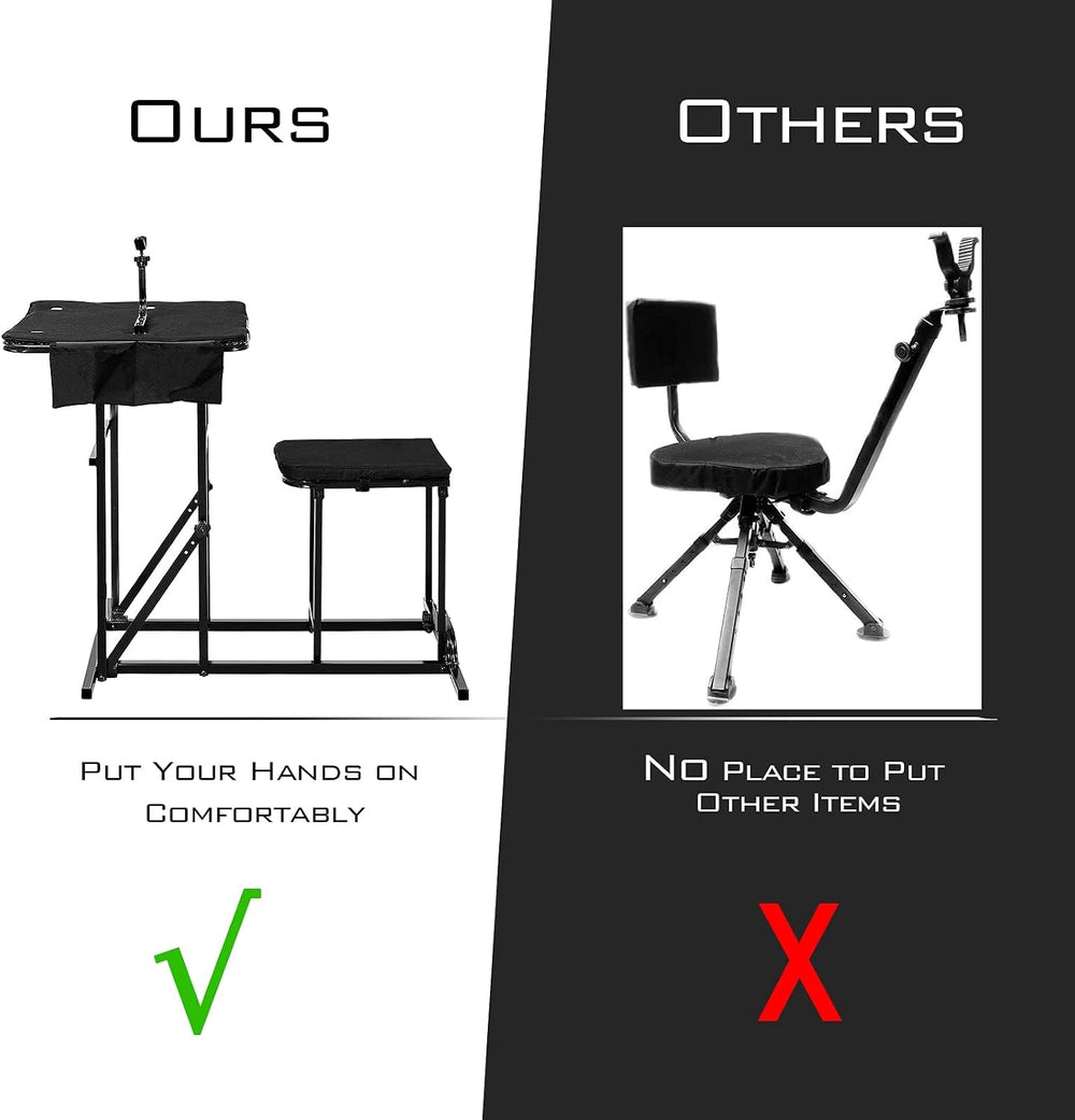IRONMAX Foldable Adjustable Shooting Bench for Hunting & Outdoor Range