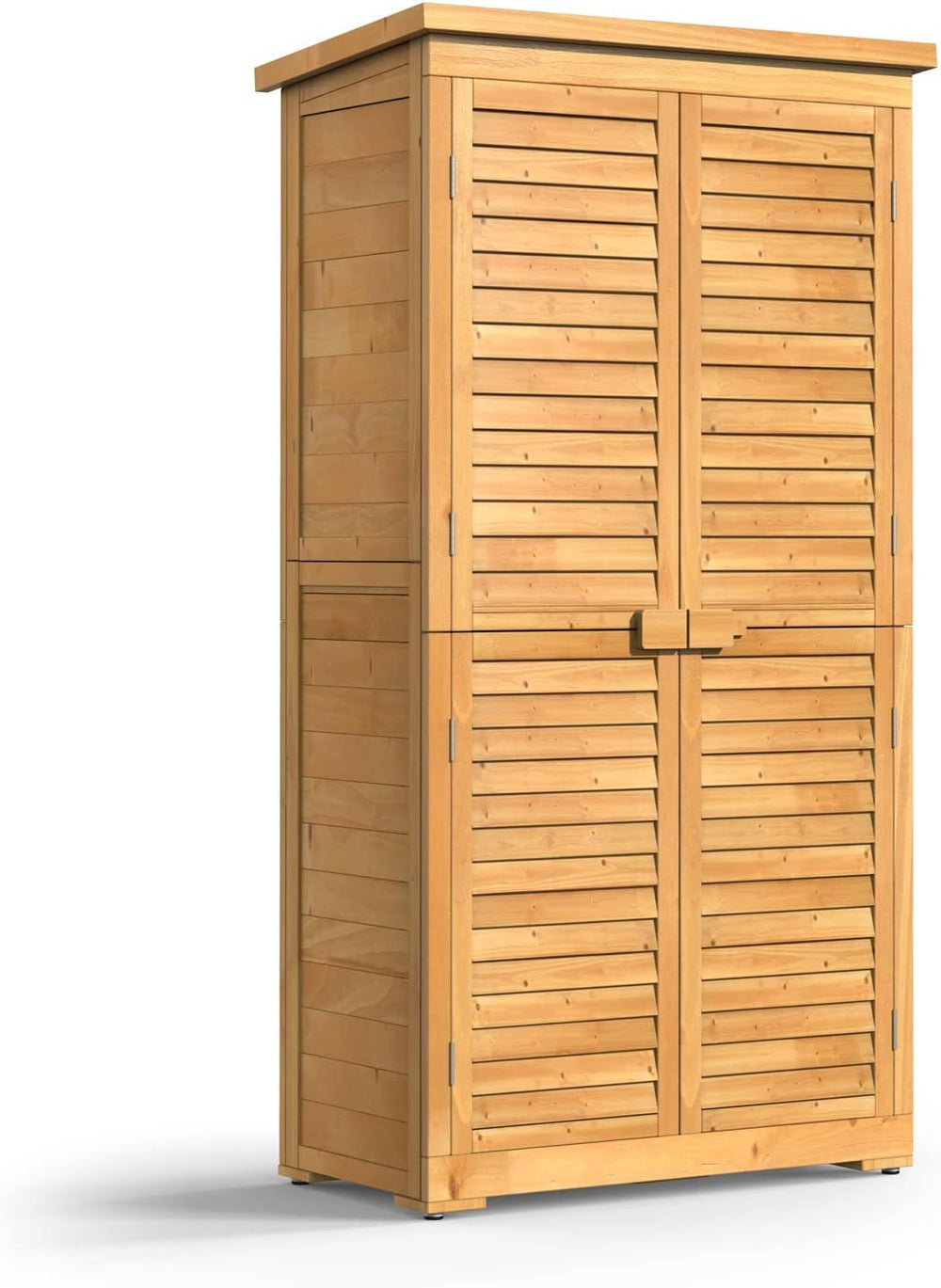 Bealife 63.2" Outdoor Storage Cabinet with Double Doors - Natural