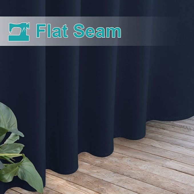 NICETOWN 2 Pieces Blackout Outdoor Curtainss for Patio Waterproof, Detachable...