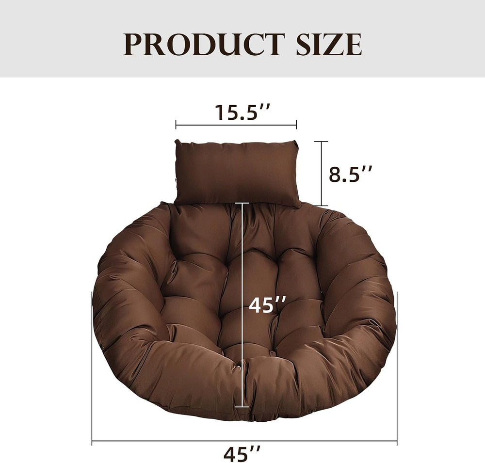 Removable Egg Chair Cushions with Headrest Pillow Waterproof