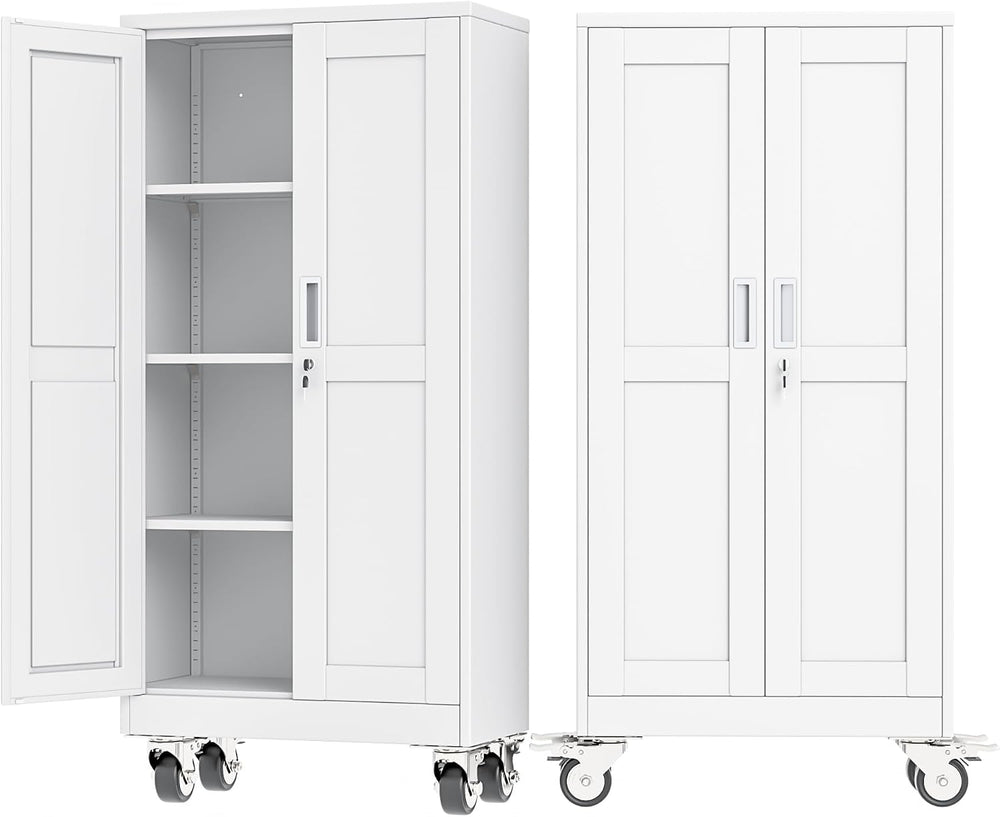 Metal Garage Storage Cabinet with Locking Doors and Adjustable Shelves,61&quo...