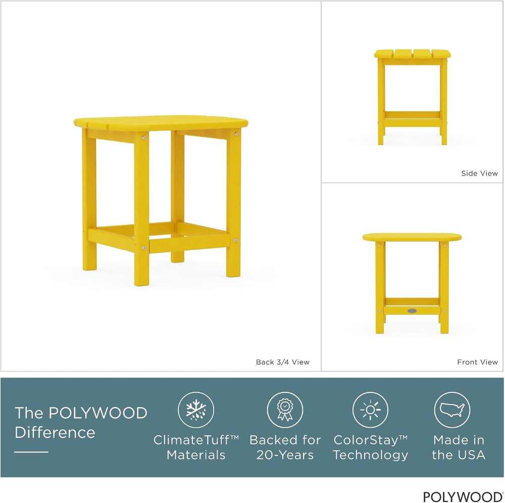 POLYWOOD SBT18LE South Beach 18" Outdoor Side Table, Lemon