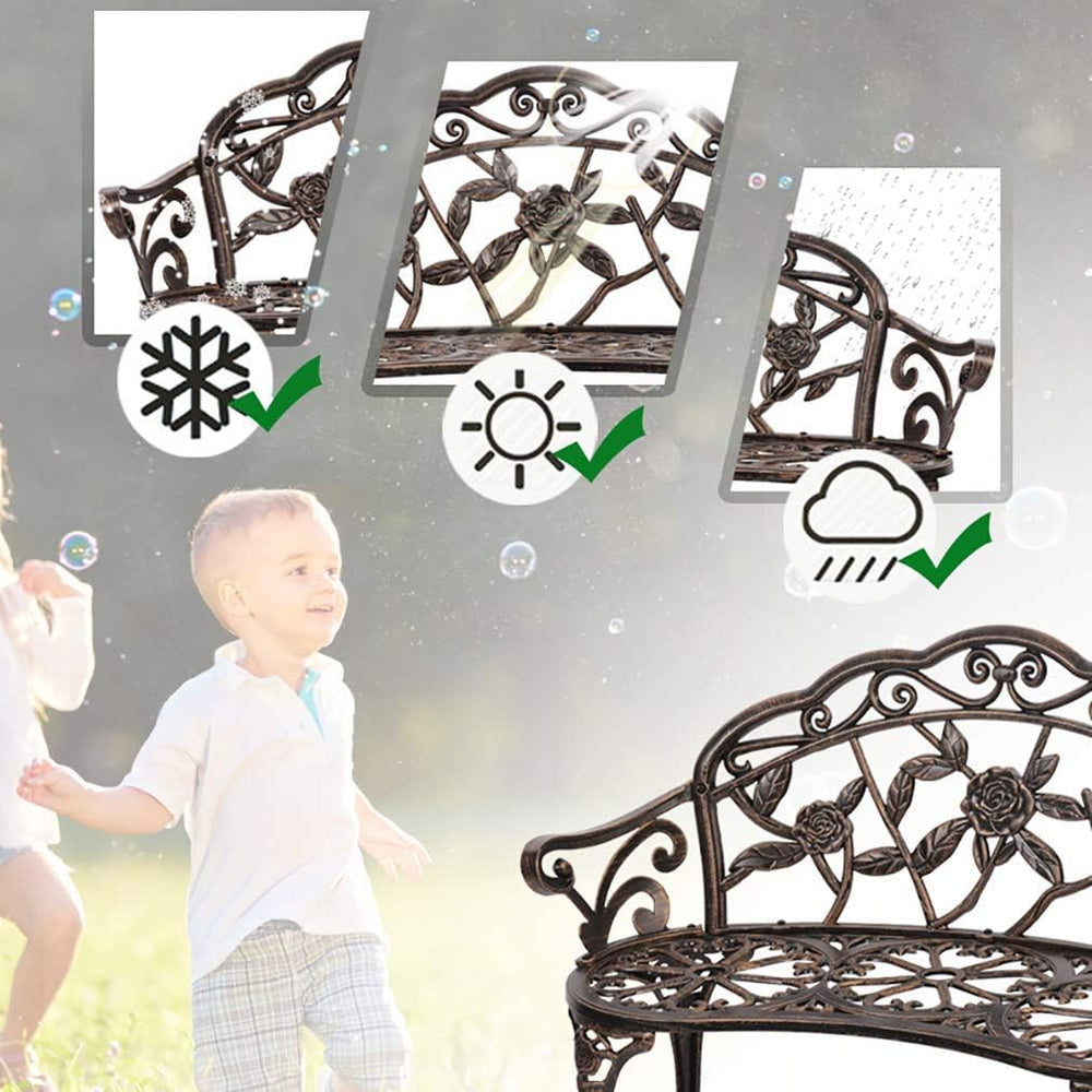 Dkeli Garden Bench Outdoor Bench Park Benches for Outdoors Metal Aluminum Por...