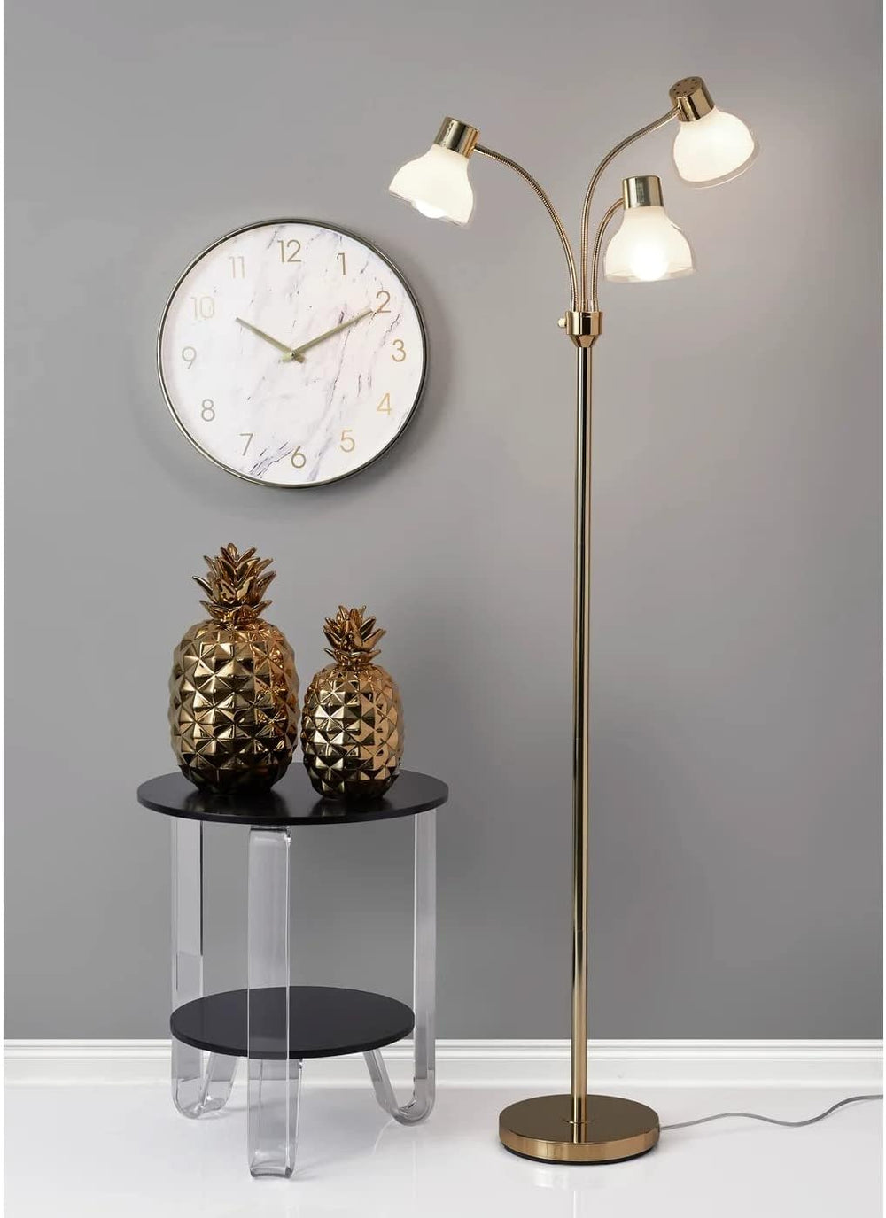 Adesso 3566-04 Presley 3-Arm Floor Lamp, 69 in., 3 X 40W Incandescent/ 13W CF...