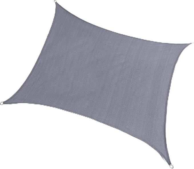 SUNNY GUARD Sun Shade Sail 12'x12' Rectangle Silver Grey UV Block Sun...
