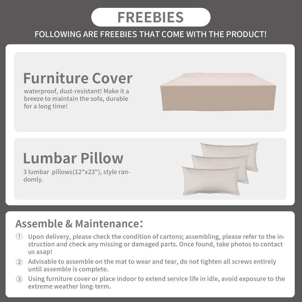 Rattaner 9 Pieces Outdoor Sectional All-Weather HDPE Brown Wicker Patio Furni...