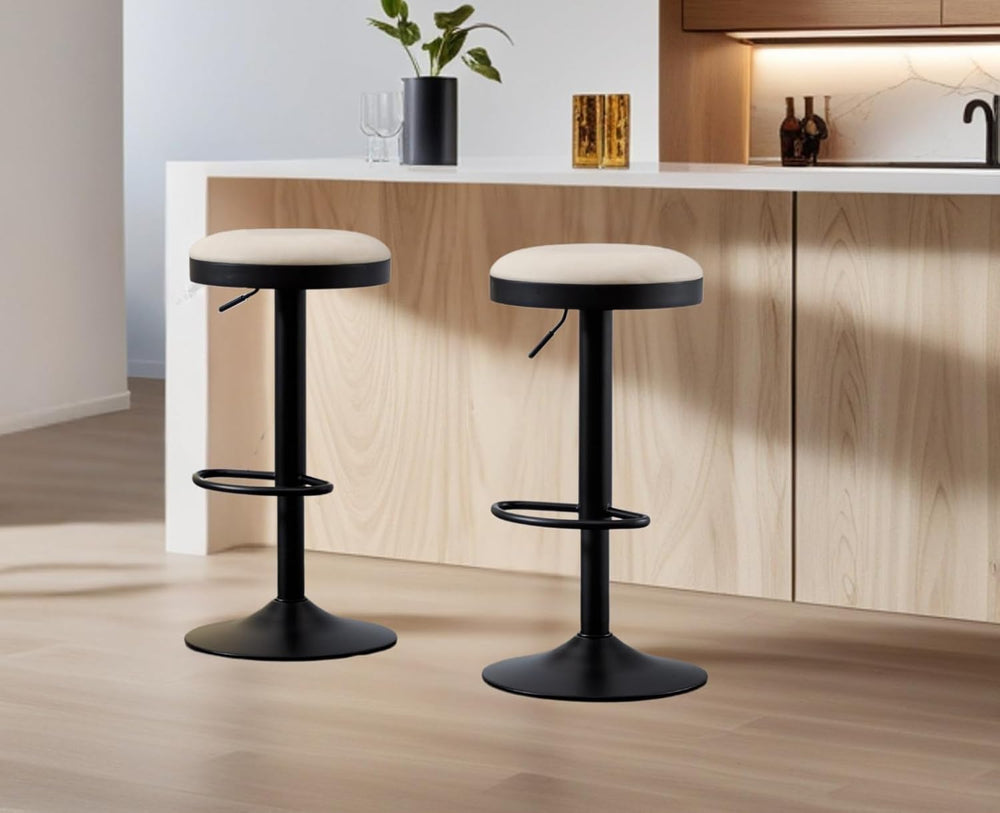 CIMOTA Swivel Round Bar Stools Set of 4 Backless Adjustable Counter Height Ba...