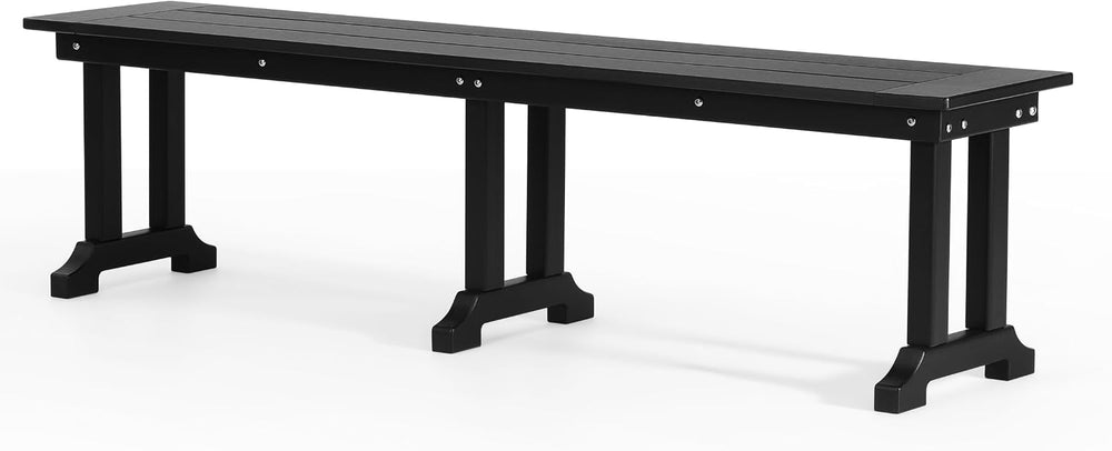 Malibu 65" Outdoor Dining Bench, All Weather Resistant Poly Lumber Patio...