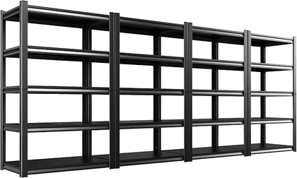 Set of 4 71"H-35"W Garage Shelving-2050LBS 5 Tier Storage Shelves,Adjustable Heavy Duty Metal Shelving Unit and Storage Large Rack,Utility Steel Shelf For Shop Warehouse Industrial Pantry 71"x35"x16"