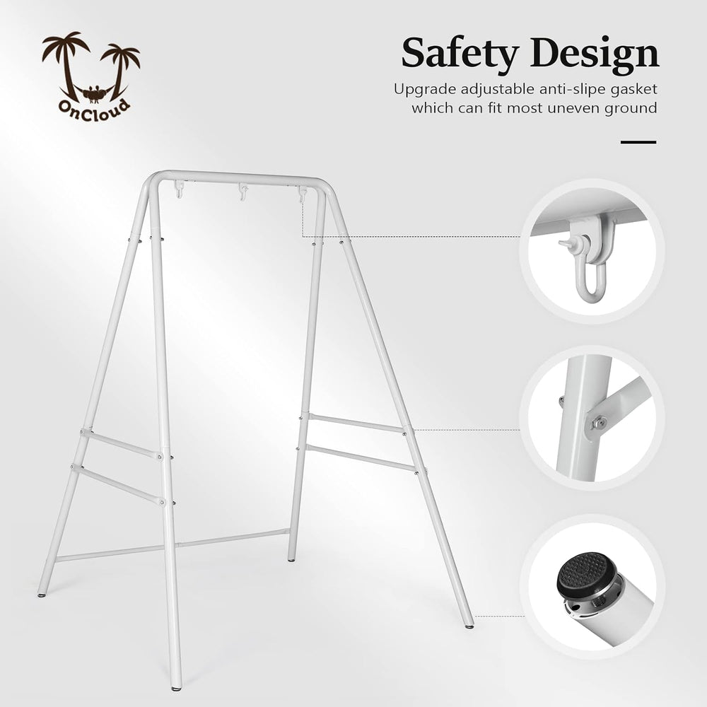 Upgraded Hammock Chair Stand Metal Swing Stand Frame, Heavy Duty Steel Hammoc...