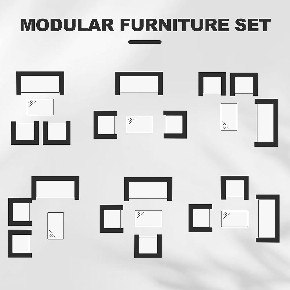 4-Piece Outdoor Patio Furniture Set, Wicker Furniture with Coffee Table, Mode...