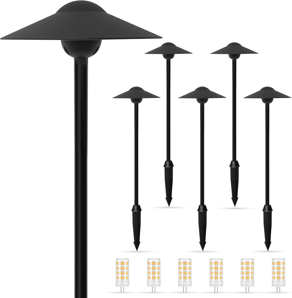 Low Voltage Pathway Lights (8.5'' Shade, 21.5'' Tall)，12V Out...